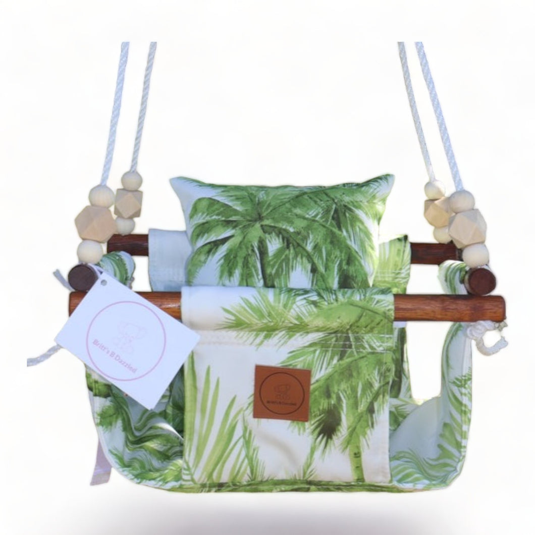 Green Palms Weatherproof | Handmade Kids Swing